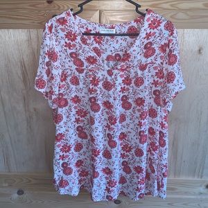 Skies are blue curvy floral boho shirt size 1X